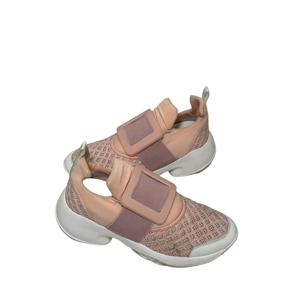 Roger Vivier Viv' Run Pink Mesh Trainers with Buckle size 37 6.5 - 7 - Picture 2 of 8